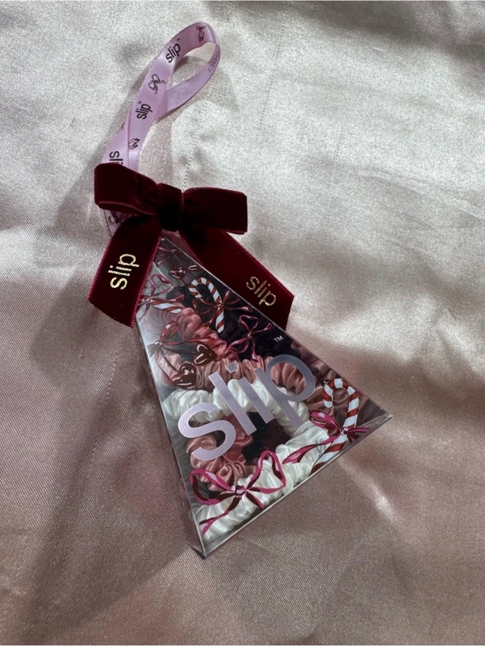 SLIP 4-Pc. Pure Silk Candy Cane Skinny Scrunchies Set - Picture 2 of 6